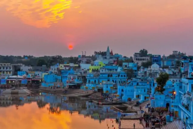 Colorful view of Pushkar during camel fair – part of Pushkar tour packages