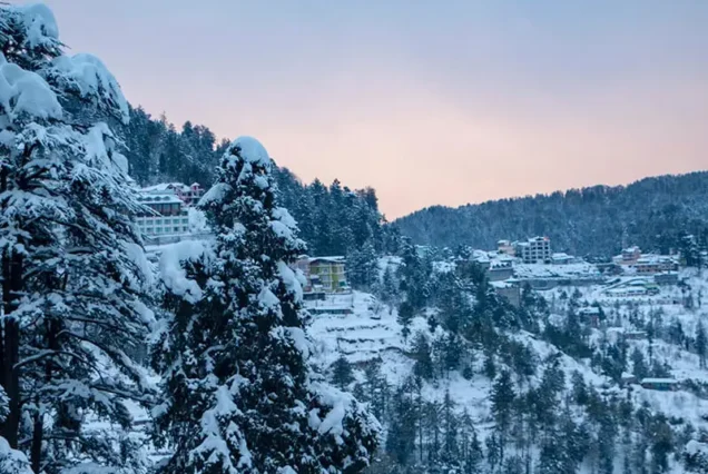 Scenic view from Shimla tour package itinerary with snow peaks and cultural sites