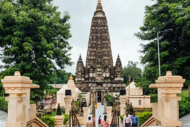 Pilgrims meditating under the Bodhi Tree at Mahabodhi Temple, Bodh Gaya – Buddhist Tour Package India by Go India Holiday